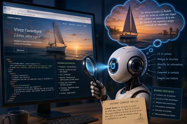 Illustration WebLanDes.com de Votre site web est-il compréhensible par une IA ?